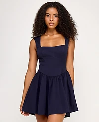 Seni & Cade Juniors' Sleeveless Drop Waist Short Dress