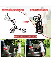 Akiudex Foldable Aluminum Golf Push Cart with Accessories