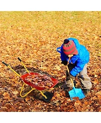 Outdoor Garden Backyard Kids Metal Wheelbarrow Play Toy