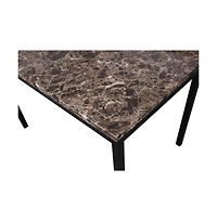 Roundhill Furniture Citico 5-Pc Dinette Set with Laminated Faux Marble Top and 4 Gray Chairs