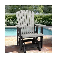 American Furniture Classics Fan Back Glider Made in the Usa- Light Gray, Black