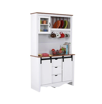 American Furniture Classics Countryside Sliding Barn Door Buffet and Hutch