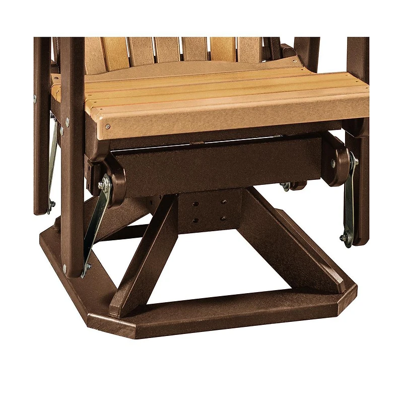 American Furniture Classics Fan Back Swivel Glider in Cedar and Tudor Brown