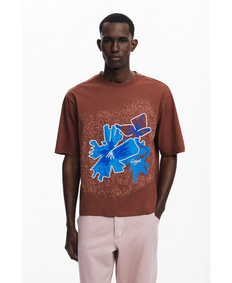 Desigual Men's Short-sleeve T-shirt with flower patch
