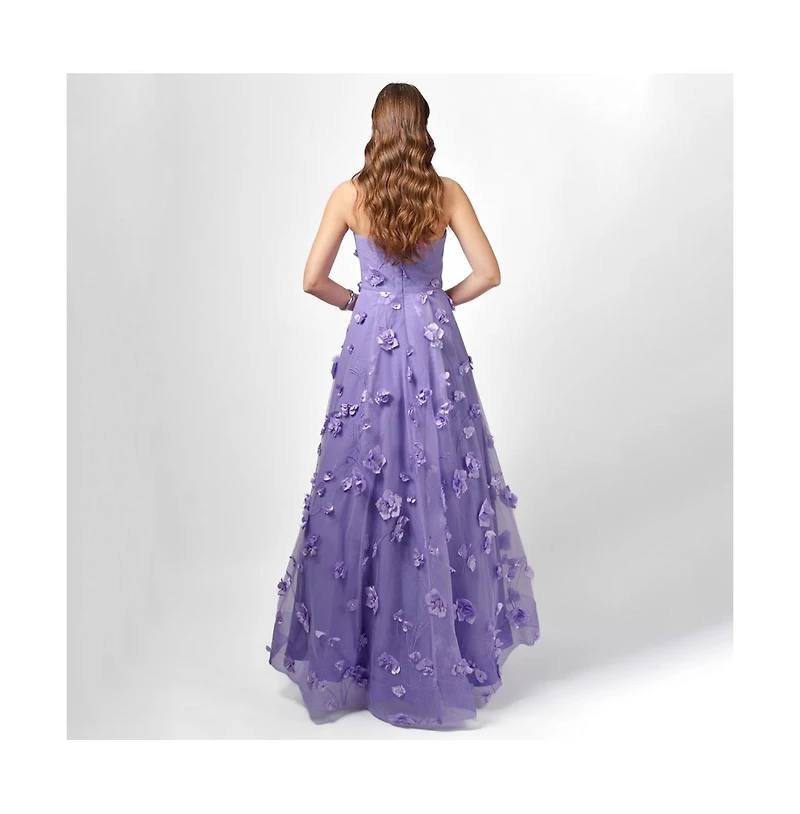 Bariano Women's Ila Strapless Hi Lo Gown