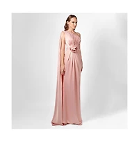 Bariano Justine One Shoulder Cape Gown