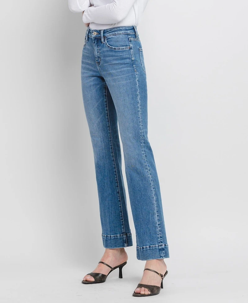 Vervet Women's High Rise Trouser Hem Flare Jeans