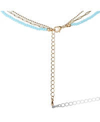 Jessica Simpson Layered Turquoise Bead & Heart Pendant Necklace