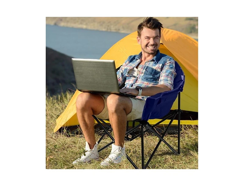 Akiudex Foldable Moon Camping Chair with Carry Bag and Cup Holder