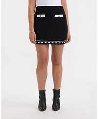 Ellen Tracy Women's Contrast Trim Skirt