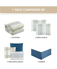 Stratford Park Merida Stripes 7-Pc. Comforter Set