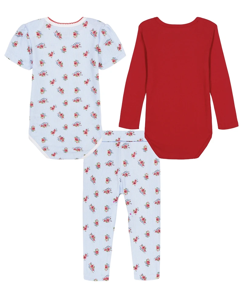 Tommy Hilfiger Baby Girls 3-Piece Bodysuits and Leggings Set