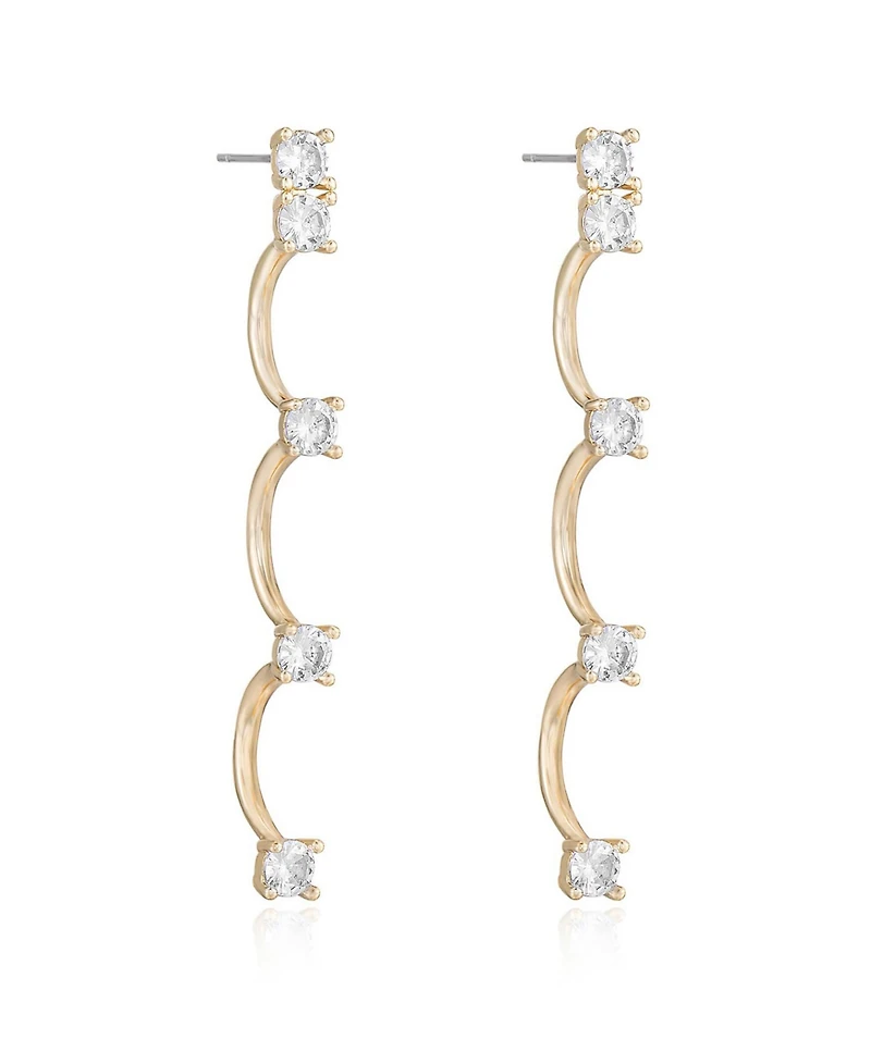 Ettika Scalloped 18K Gold Plated Drop Earrings