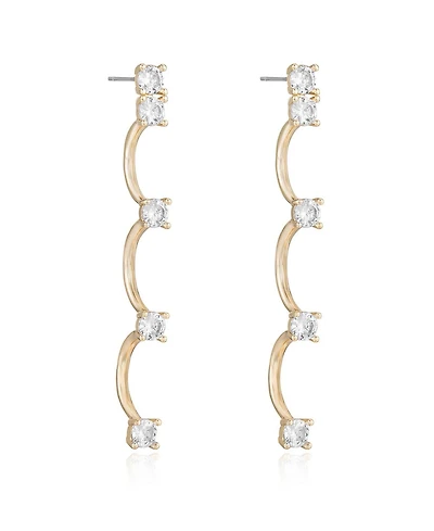 Ettika Scalloped 18K Gold Plated Drop Earrings