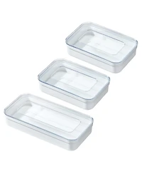 iDesign Food Bag Dispenser Organizer - Set of 3 -White/Clear