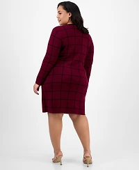 Sandra Darren Plus Layered-Look Sweater Dress