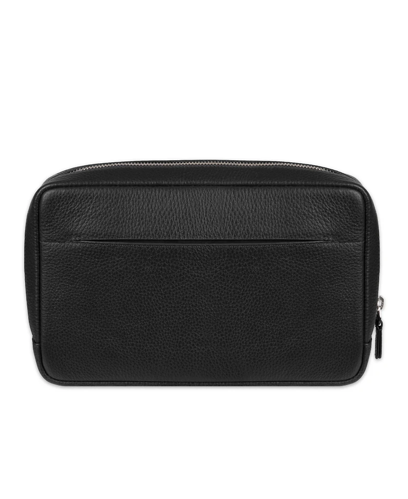 Cole Haan Men's Two Tone Top Zip Leather Toiletry Bag
