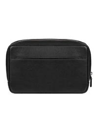 Cole Haan Men's Two Tone Top Zip Leather Toiletry Bag