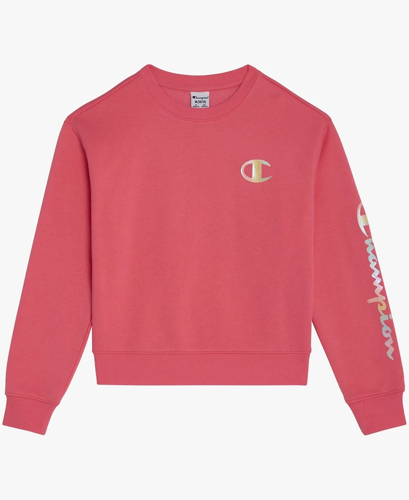 Champion Big Girls Pullover Crewneck Sweatshirt