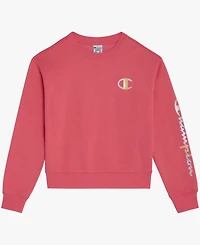 Champion Big Girls Pullover Crewneck Sweatshirt