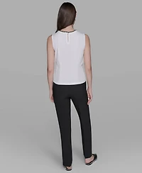 Karl Lagerfeld Paris Women's Embellished Pleated Top