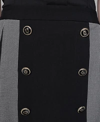 Karl Lagerfeld Paris Women's Gingham Pleated Skirt