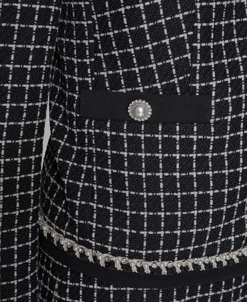 Karl Lagerfeld Paris Women's Embellished Tweed Jacket