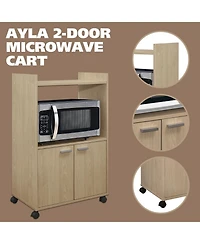 Kings Brand Furniture Ayla 2-Door Kitchen Microwave Cart