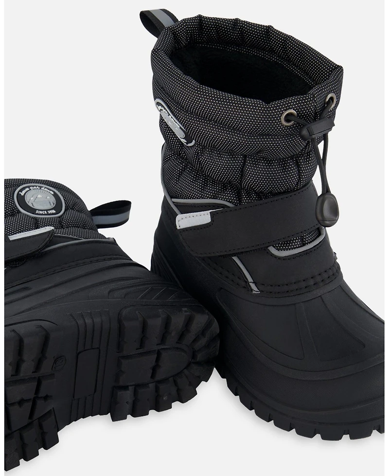 Deux par Kids Unisex Winter Boots Solid Black - Toddler|Child