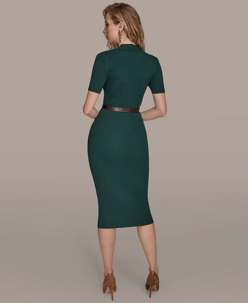Donna Karan New York Petite Sweater Short Sleeve Midi Dress