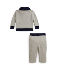 Polo Ralph Lauren Baby Boys 2-Piece Vintage Yankees Fleece-Knit Cardigan and Pants Set