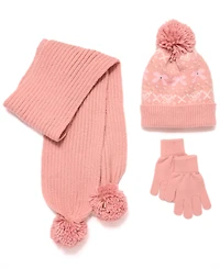 InMocean Big Girls 3-Piece Hat, Gloves, and Scarf Set