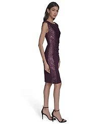 Eliza J Women's Boat Neck Velvet Midi Dress