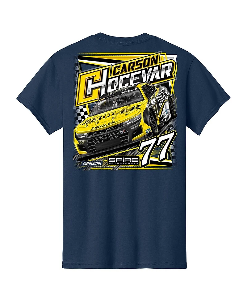 Spire Motorsports Men's Navy Carson Hocevar Zeigler Car T-Shirt