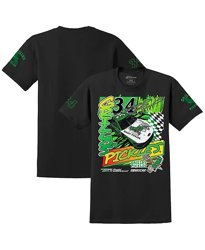 Front Row Motorsports Men's Black Todd Gilliland Grillo's Pickles Car T-Shirt