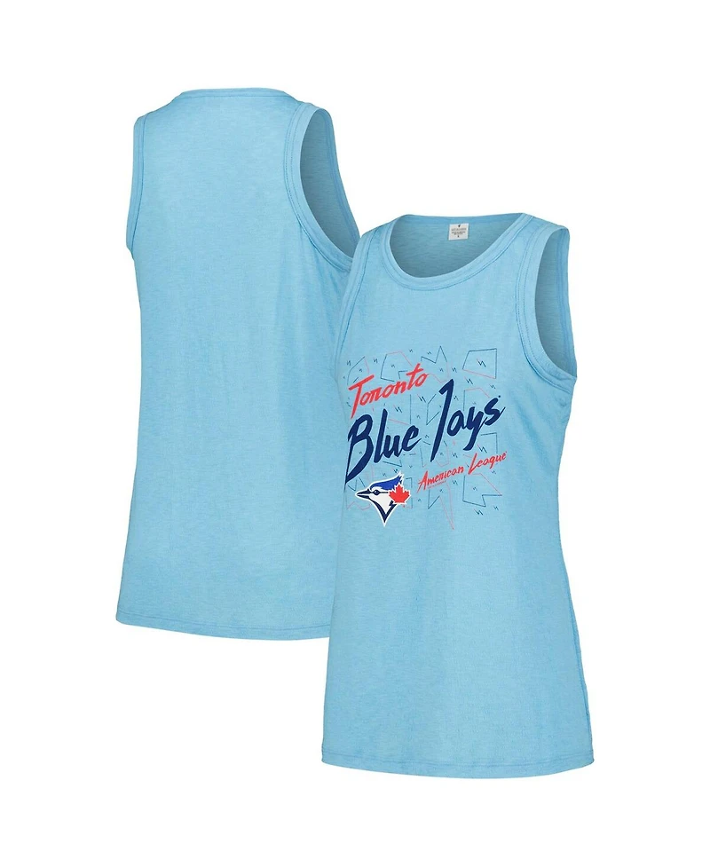 Soft as a Grape Women's Powder Blue Toronto Jays Gauze High Neck Tank Top