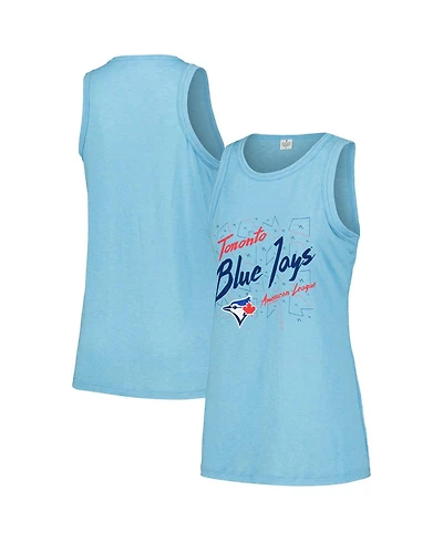 Soft as a Grape Women's Powder Blue Toronto Jays Gauze High Neck Tank Top