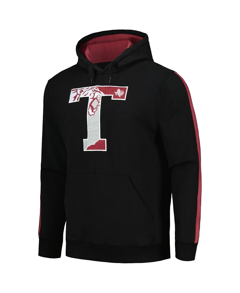 Fisll Men's Black Texas Southern Tigers Oversized Stripes Pullover Hoodie