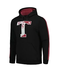Fisll Men's Black Texas Southern Tigers Oversized Stripes Pullover Hoodie