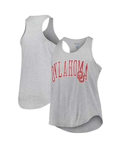 Profile Women's Heather Gray Oklahoma Sooners Arch Logo Racerback Scoop Neck Tank Top