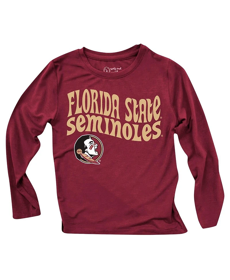 Wes & Willy Toddler Florida State Seminoles Long Sleeve Top and Striped Tri-Blend Leggings Set