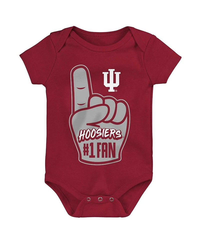 Outerstuff Baby Boys and Girls Crimson Indiana Hoosiers 1 Fan Foam Finger Bodysuit