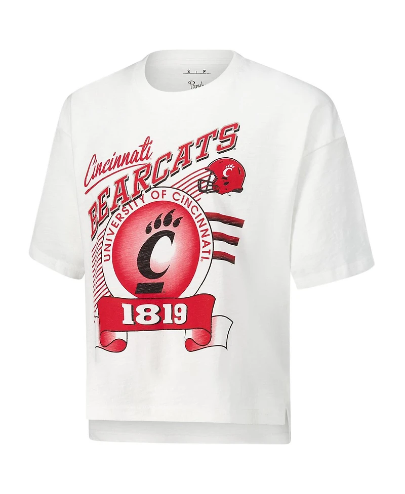 Pressbox Women's White Cincinnati Bearcats Rock Roll Slub T-Shirt