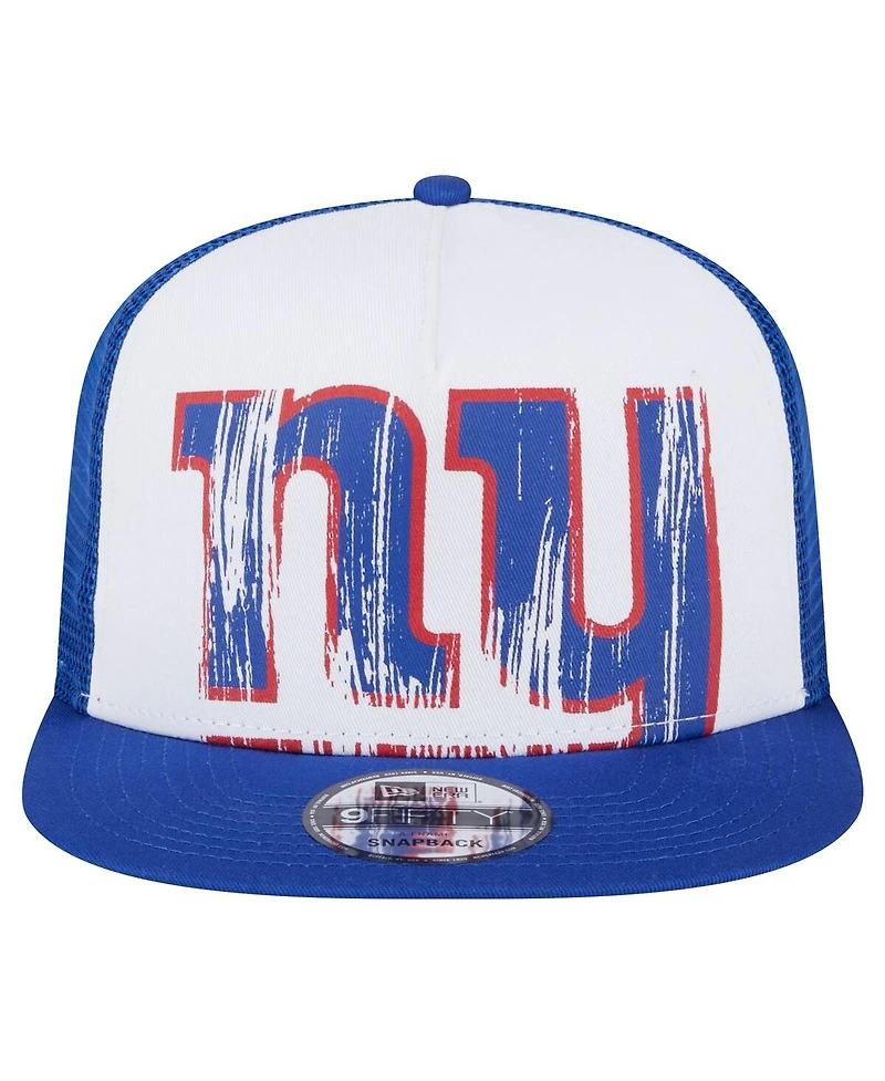 New Era Big Boys and Girls White/Royal New York Giants Distressed 9FIFTY A-Frame Snapback Hat