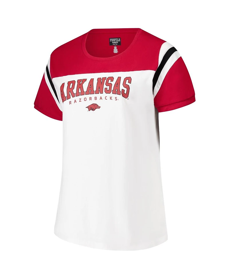 Fanatics Women's White Arkansas Razorbacks Plus Winning Gear T-Shirt