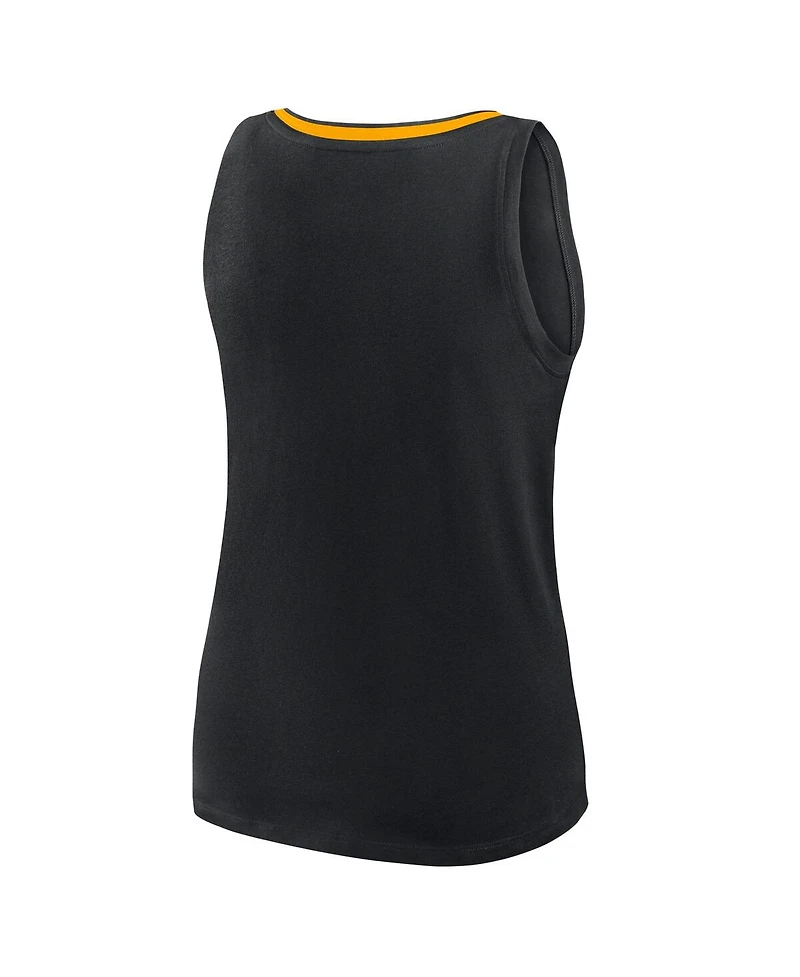 Logo Athletic Women's Black Pittsburgh Steelers Plus Stellar Win V-Neck Tank Top