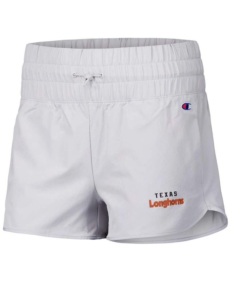 Champion Women's Silver Texas Longhorns Tailgate Her Woven Shorts