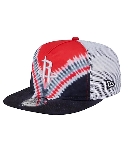 New Era Men's Black/Red Houston Rockets Throwback Dye Golfer Snapback Hat