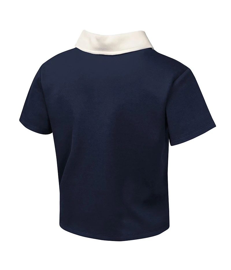 Outerstuff Big Girls Navy Atlanta Braves Base Trainer Johnny Polo Shirt and Skort Set