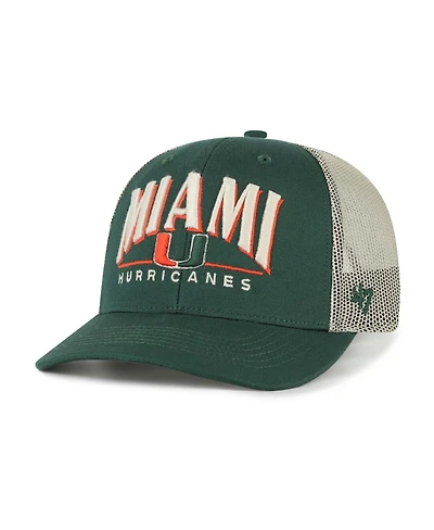 '47 Brand Men's Green Miami Hurricanes Arid Adjustable Trucker Hat